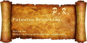 Palovics Krisztián névjegykártya